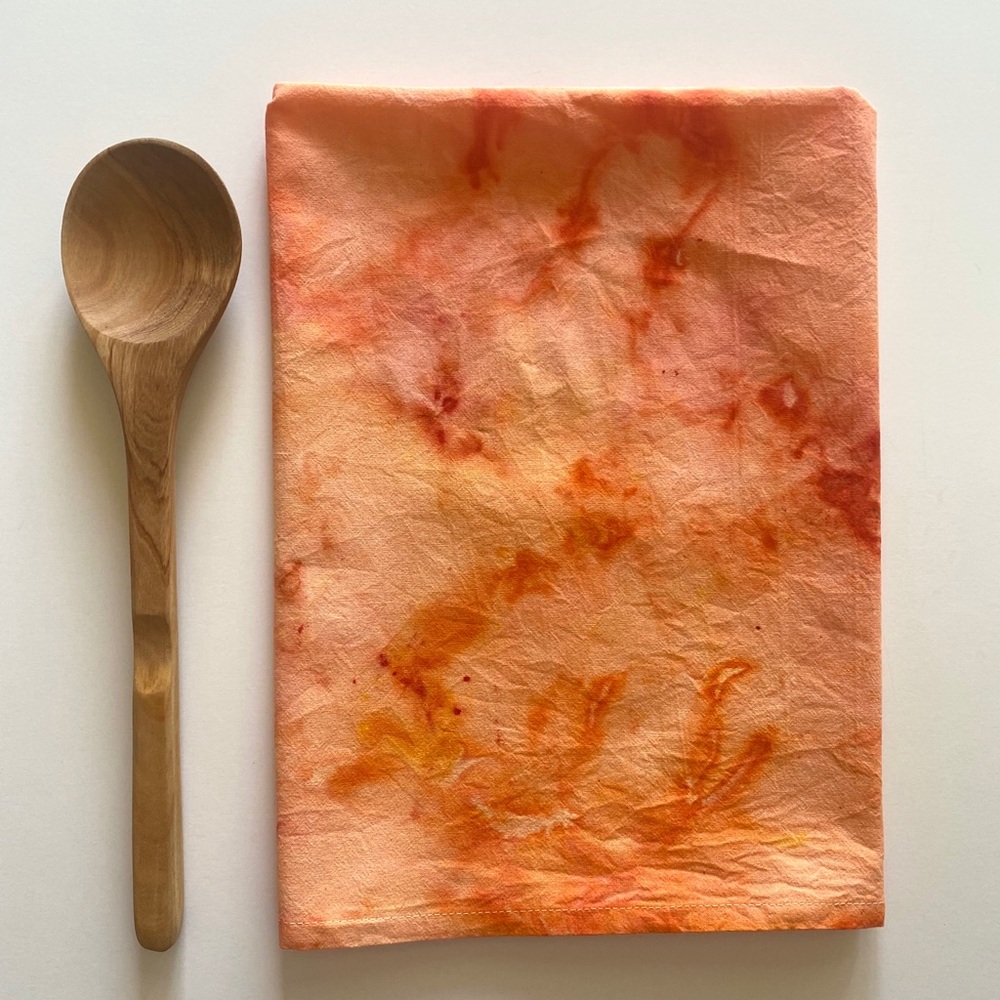 Orange Tie Dye Cotton Flour Sack Kitchen Tea Towel